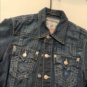 DarkBlue Denim True Religion Stitched Jacket
